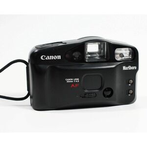 Vtg Canon Sure Shot‎ Owl Tested 35mm Film Point Shoot Camera Marlboro